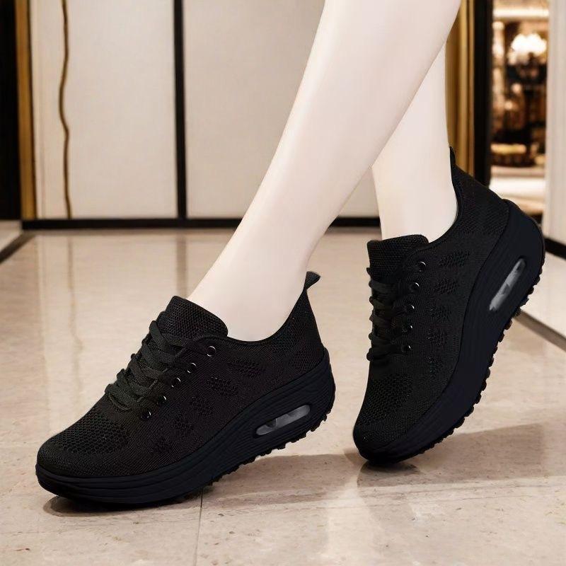 

Летняя повседневная женская обувь универсальная мягкая подошва дышащая вязаная увеличивающая рост 41