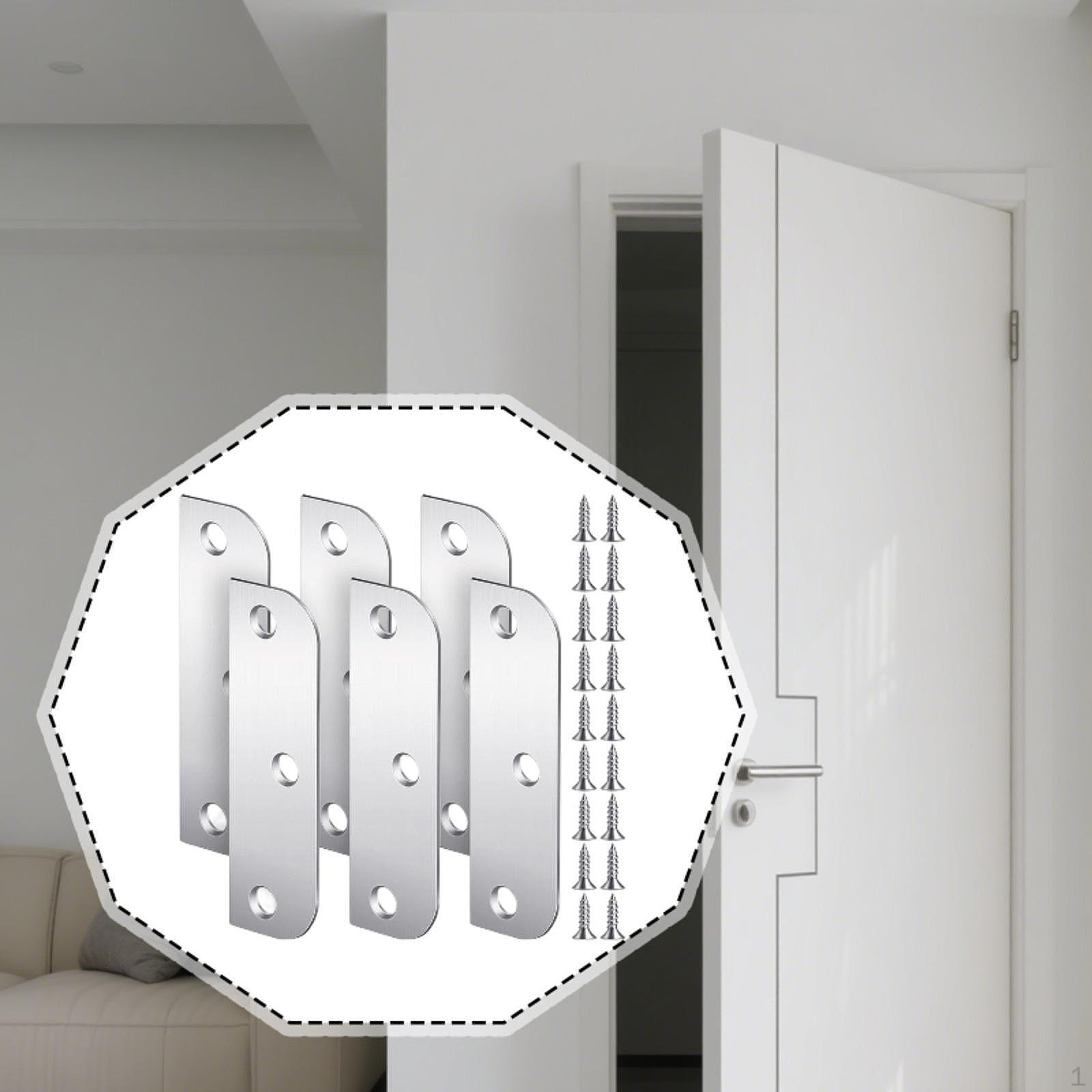 

6 Pieces Door Hinge Filler Plates Kit Edge Easy to Install with Matching Screws Plate steel color