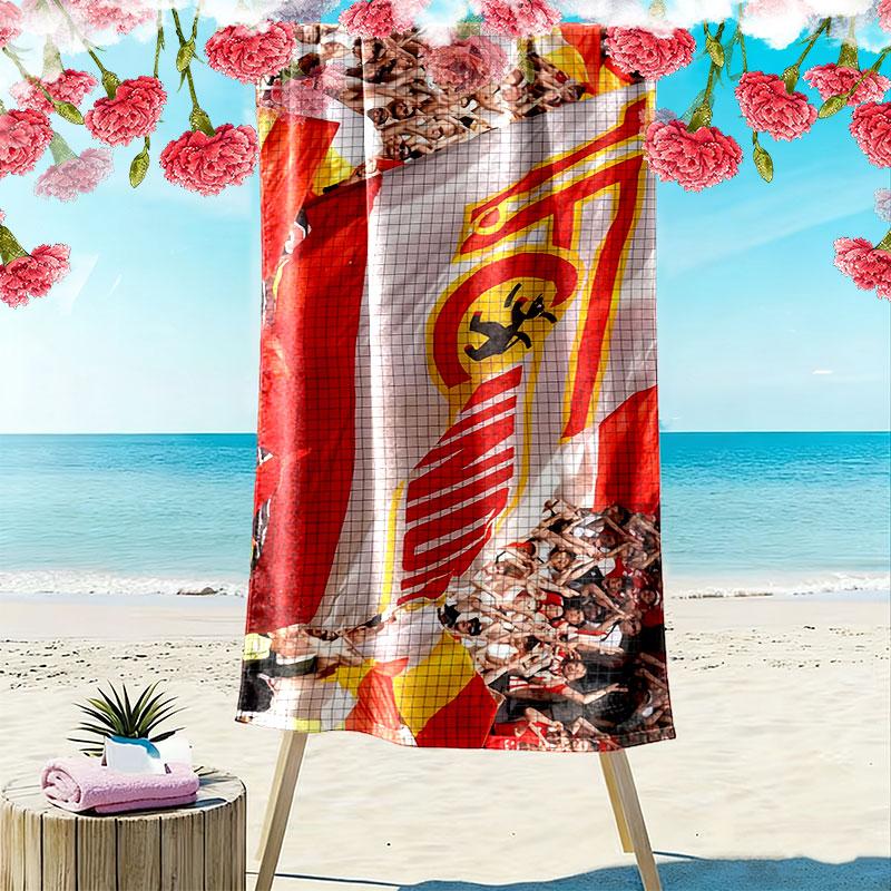 Union Berlin Logo Aufdruck Strandtuch, Großes Weiches Schnelltrocknendes Handtuch für Strand Camping Schwimmen
