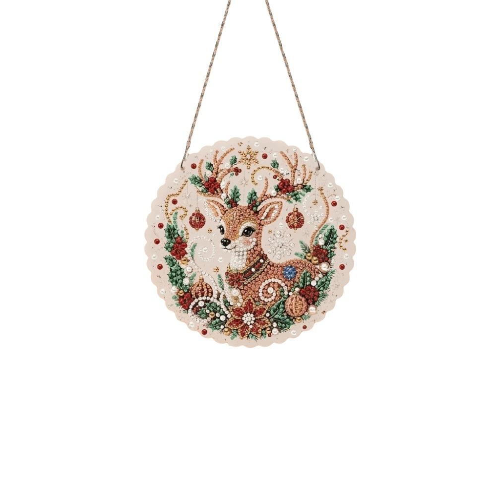 Acrylic Christmas Rhinestone Painting Kit Round Xmas Ornament Kit Wall Decor