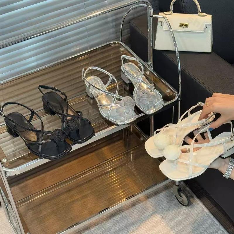 Fashion Women's Sandals 2025 Flower Fashion Elegant Outdoor Summer Roman Sandals Clip Toe Comfortable High Heels Sandals Zapatos Mujer