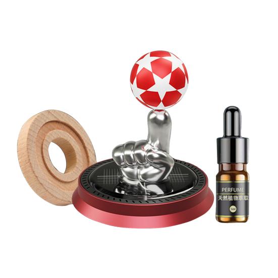 Odorizant solar pentru mașină, cu vârf rotativ, fotbal, parfum de lungă durată, purificare a aerului, difuzor de aromoterapie automată, ornament, accesorii pentru interiorul mașinii
