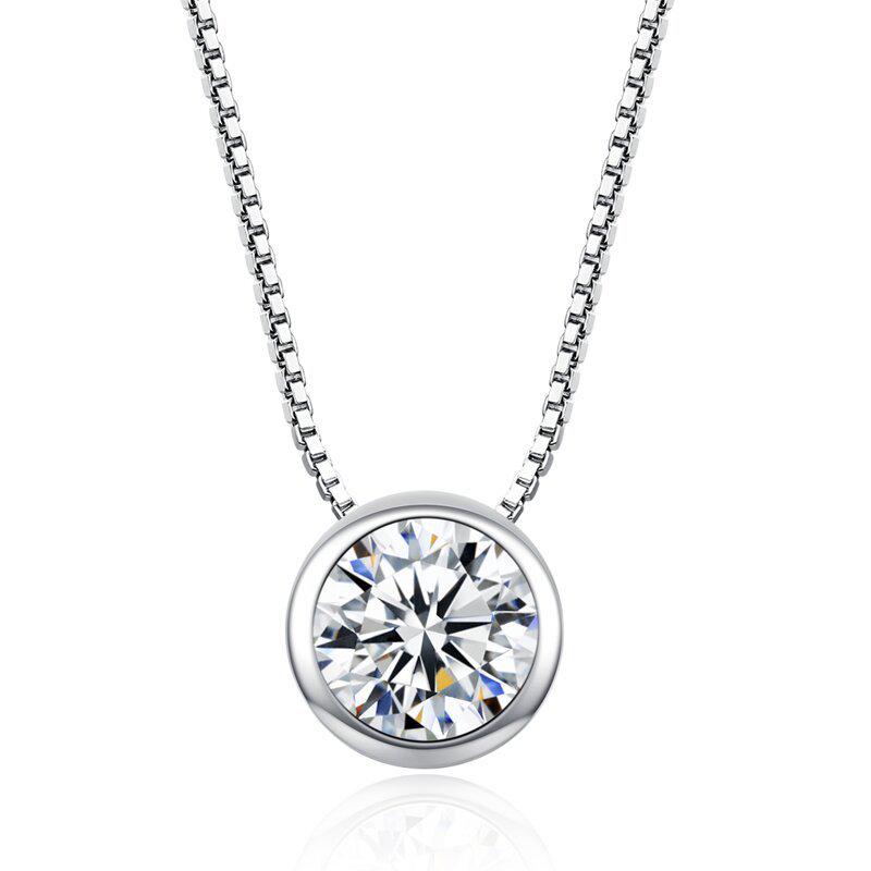 Korean Style Colorful Zircon "Only Love" Pendant with Short Box Chain - European & American Jewelry