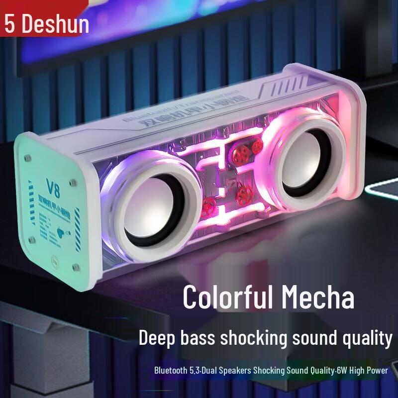 DESHUN Transparent RGB Bluetooth Speaker with Super Bass