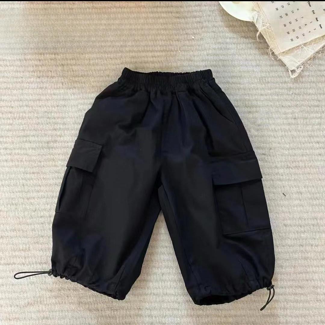 

Рабочие брюки для девочек, детские модные брюки с большим карманом на весну и осень, брюки с обхватом ног для мальчиков и девочек 90