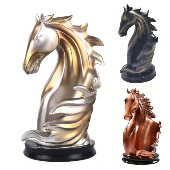 Hästhuvud Vinställ Harts Häststaty för Heminredning Bordsställ för Flaskor med Skyddsdyna Unik Gåva för Vinälskare