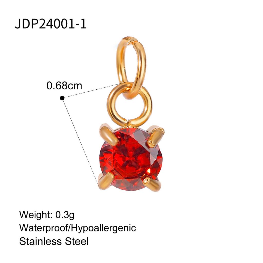 Elegant Gold December Birthstone Pendant Charm Fashion Jewelry Accessories for Women