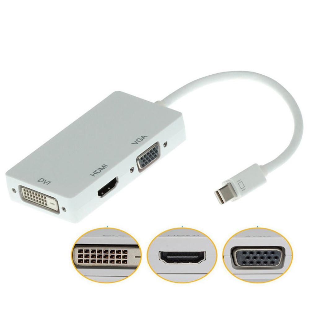 

Кабель-перехідник Mini DP TO HDMI VGA DVI Thunder Laptop білий