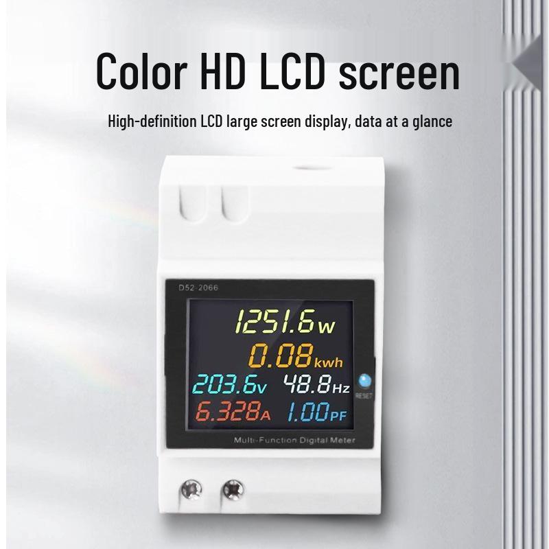 Digital Display Multimeter Single-Phase Smart Voltage Current Power DIN Rail Meter
