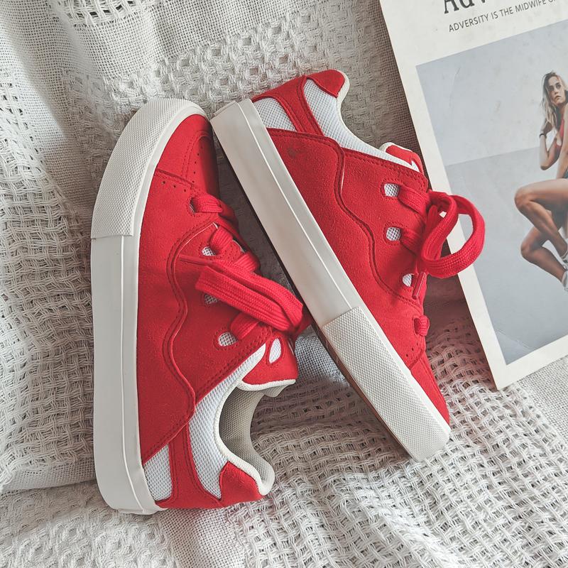

Fashion Wear-resistant Couple s Board Shoes 2024 Spring New Mens Casual Shoes Retro Comfortable Anti-slip Breathable Shoes 35-44 44 червоний