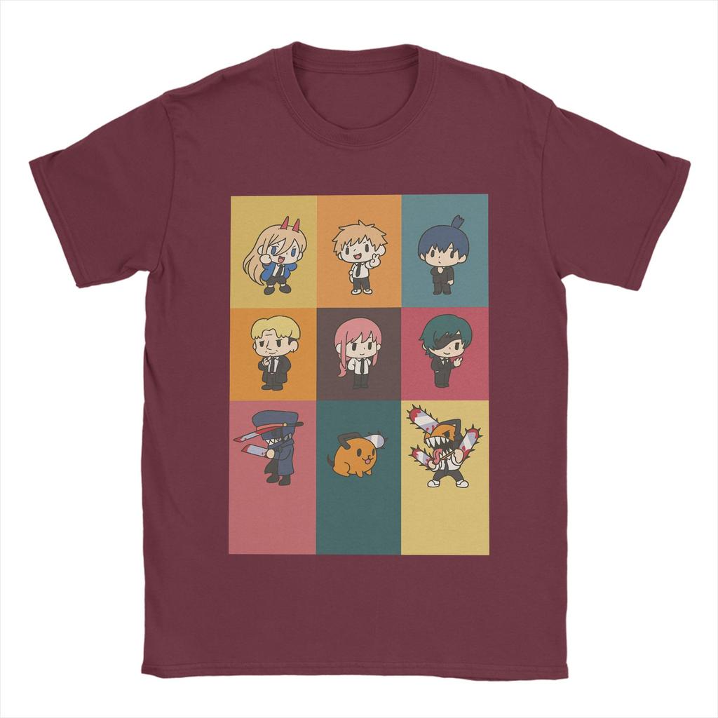 Anime Chainsaw Man TShirts Men Crew Neck Pure Cotton T Shirt Kobeni Manga Denji Power Reze Short Sleeve Tees Summer Clothes