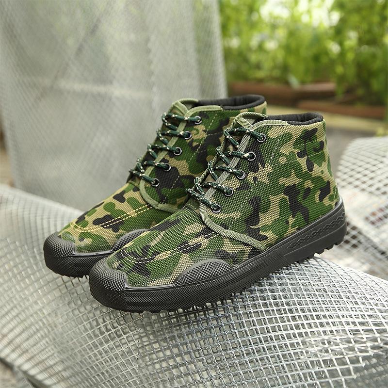Rubber Sole Liberation Shoes Camouflage Shoes Training Shoes Military Training Shoes Construction Site Farmland Camouflage Shoes Breathable
