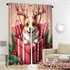 2 Stück, Vorhänge Niedlicher Corgi Weihnachtsgeschenk (3) Beliebte Minimalistische Vorhänge Drucke Lichtfilternde Vorhänge Festlicher Gebrauch für Schlafzimmer