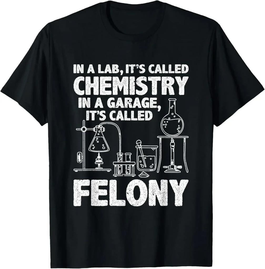 Fun Chemistry Humor Science Teacher Cat Punk Pattern Tshirt Summer Mens Womens Retro Leisure Fashion Pure Cotton Tshirt