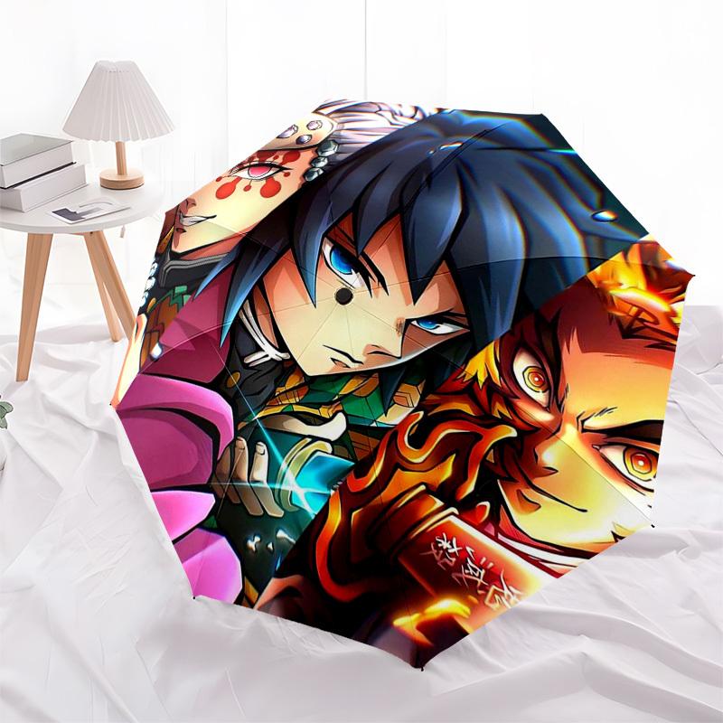 1pc Outdoor Umbrella with Anime Characters - Automatic Opening/Closing, Portable 3-Fold Design, 8-Rib Iron Frame - Perfect Gift for Fans, Travele