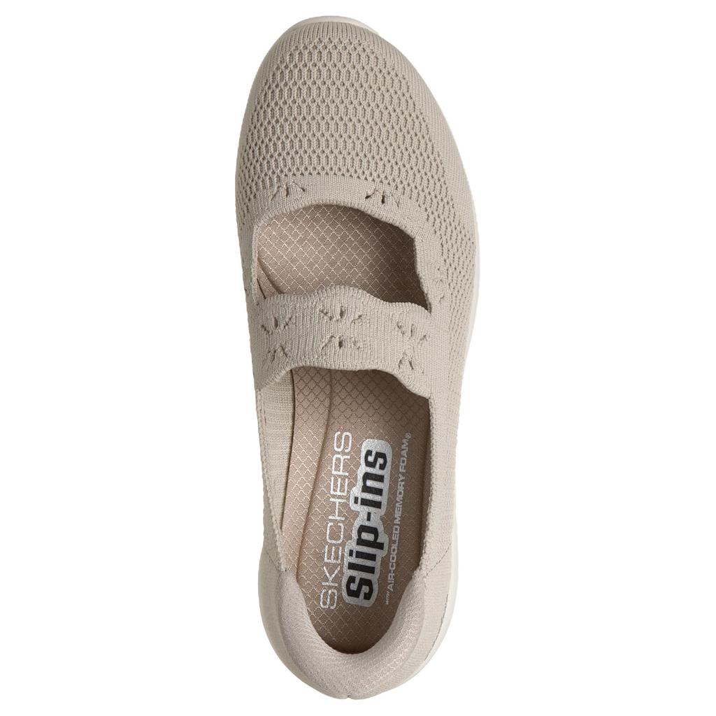 Skechers Arya - Satoru Gleam Comfortable Versatile Mary Jane Shoes Women Shoes Beige 159405-NAT