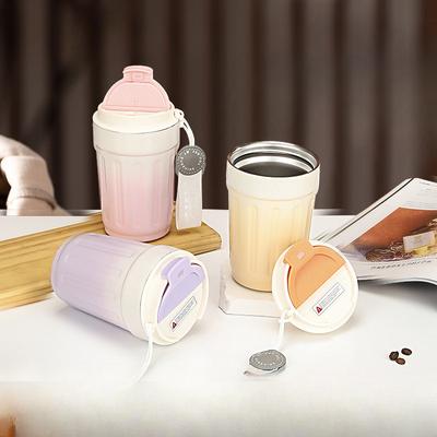 316 Stainless Steel Mug Ceramic Liner Coffee Cup Stripe Gradient Student Portable Water Cup