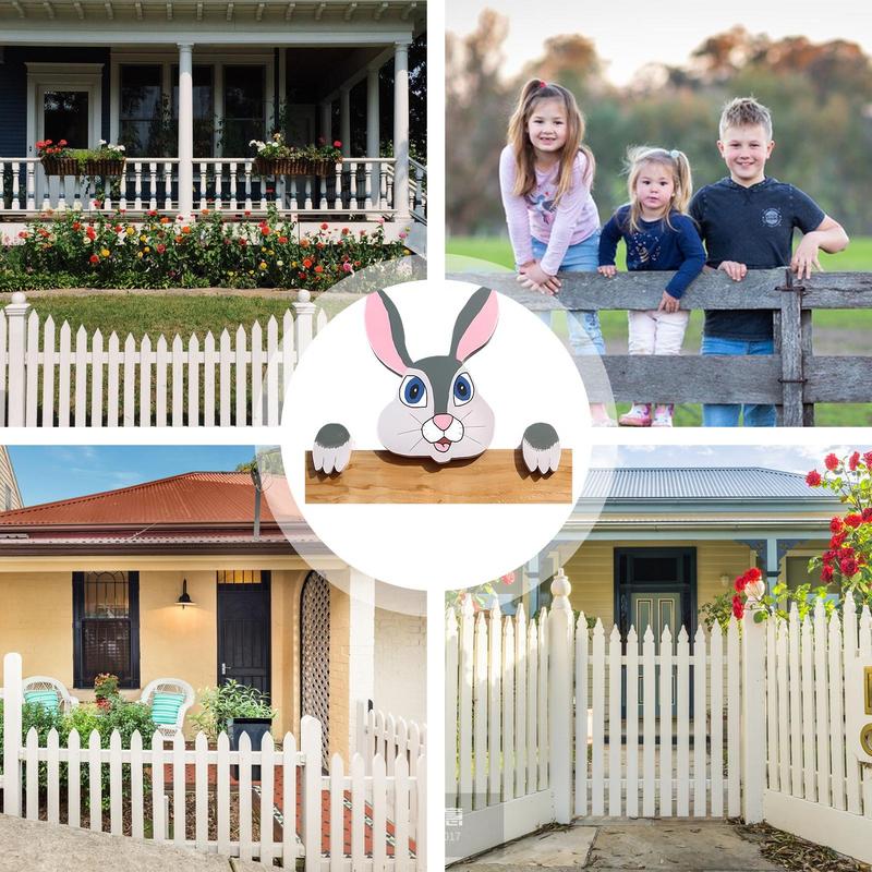 Fence Peeker Patio Peeping Sign Wooden Fence Signs Novelty Animal Peeking Courtyard Decor For Backyard Porch Patio