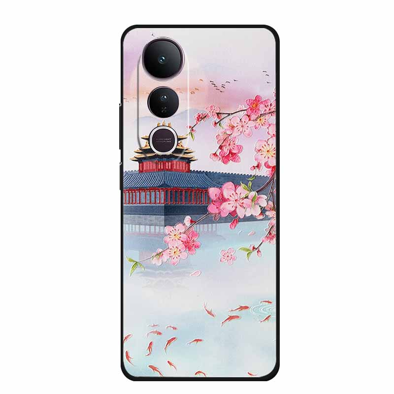 3D Emboss Case For Vivo V50 Lite 4G Phone Case V 50 lite Coque Flowers Silicone Soft Back Cover Funda For Vivo V50 Lite 5G Case