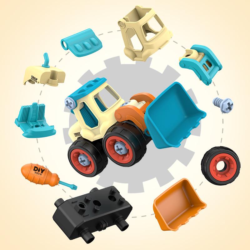 Children's Engineering Excavator Toy Set with Detachable Parts