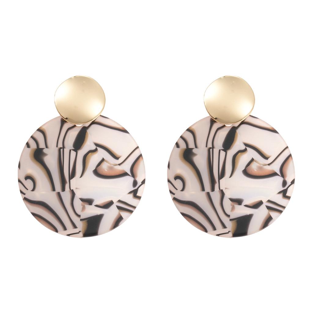 Exaggerated Smudged Round Leopard Print Earrings, High-end Earrings