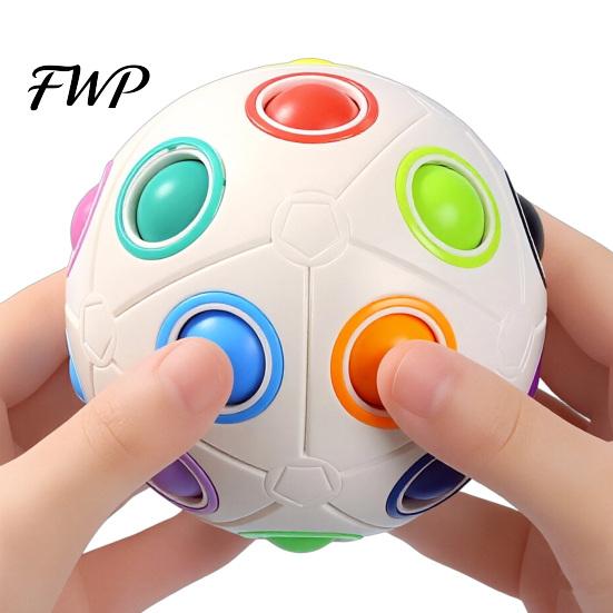 Patience Development Toy Cube Stress Relief Puzzle Ball Rainbow Color Matching Plastic Develops Concentration Logical Thinking Intelligence