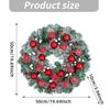 Festival Pine Needle Wreath With Realistic Berries And Christmas Ball For Christmas Party Decoration Wall Front Door Display
