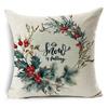45*45Cm Merry Christmas Cushion Cover Birds Garland Pillowcase Single Sided Print Polyester Sofa Pillow Case For Home Xmas Decor