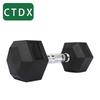 Solid Cast Iron Hex Rubber Dumbbell