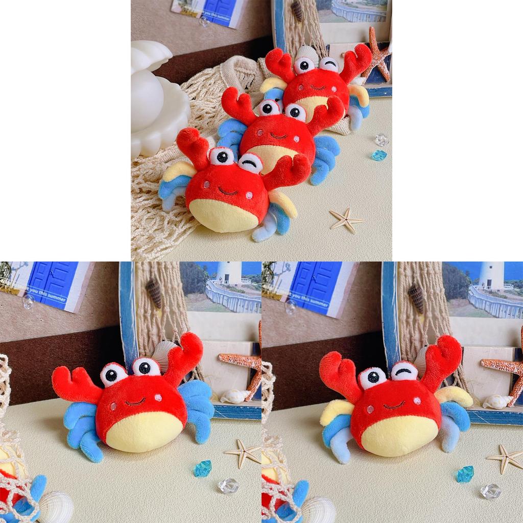 Plush Crab Keychain Toy With Polyester Filling For Kids And Adults