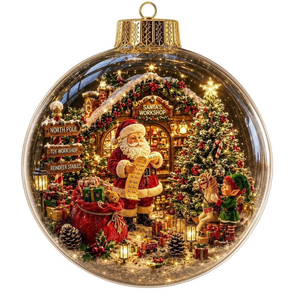 with Light Christmas Ball Ornament Acrylic Material Holiday Tree Pendant  Holiday Decoration