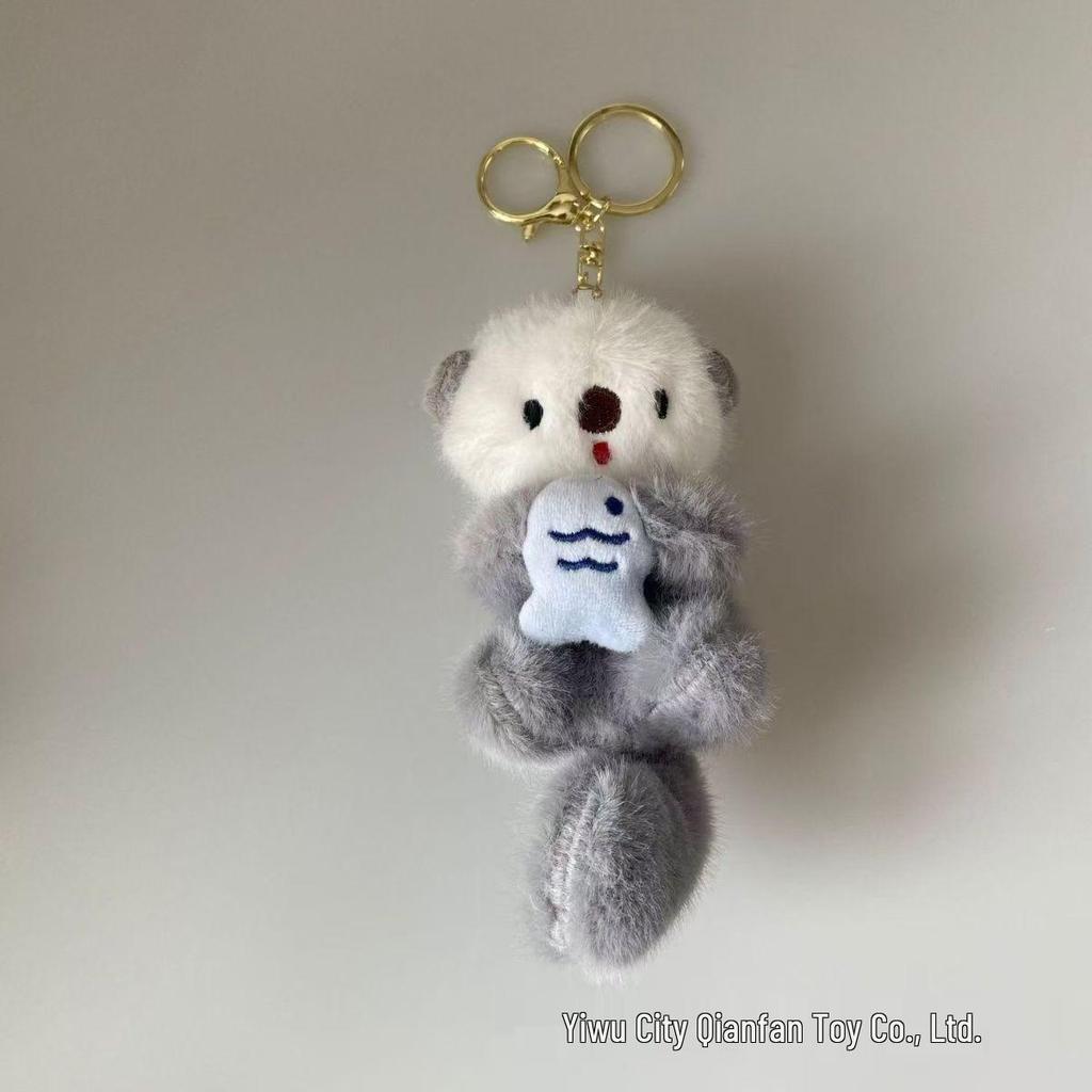 Sea Otter Plush Keychain - Cute Animal Toy Pendant and Birthday Gift Ornament
