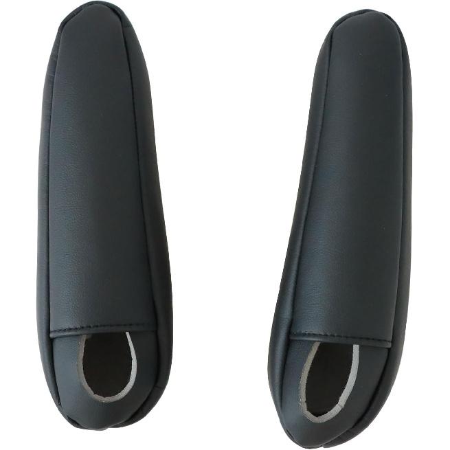 SecosAutoparts 2 Stück Ersatz Leder Mittelkonsole Sitz Armlehne Abdeckung Schwarz Kompatibel mit Infiniti QX56 2004 2005 2006 2007 2008 2009 2010