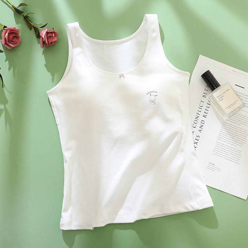 Girls  Long Tank Top for Growing Students - Camisole & Innerwear 140 белый