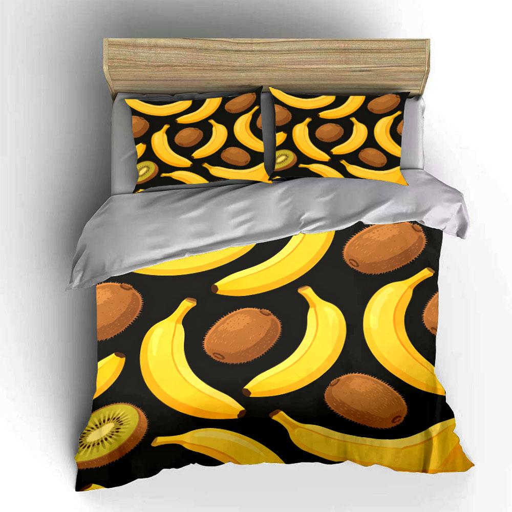 Fruit Pattern Decorative Set Soft Comfortable Duvet Cover Bedding Set Included 1*Duvet Cover & 2*Pillowcases, Gift