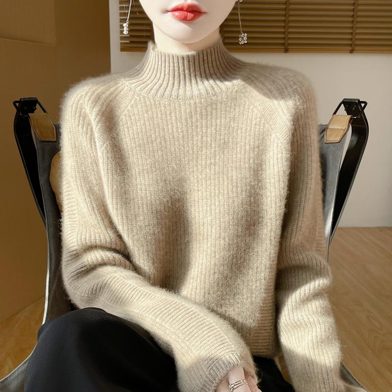 Women Sweater 100% Wool MODERN NEW SAGA Turtleneck Knit Pullover Thick Winter Jumpers Female Knit Tops