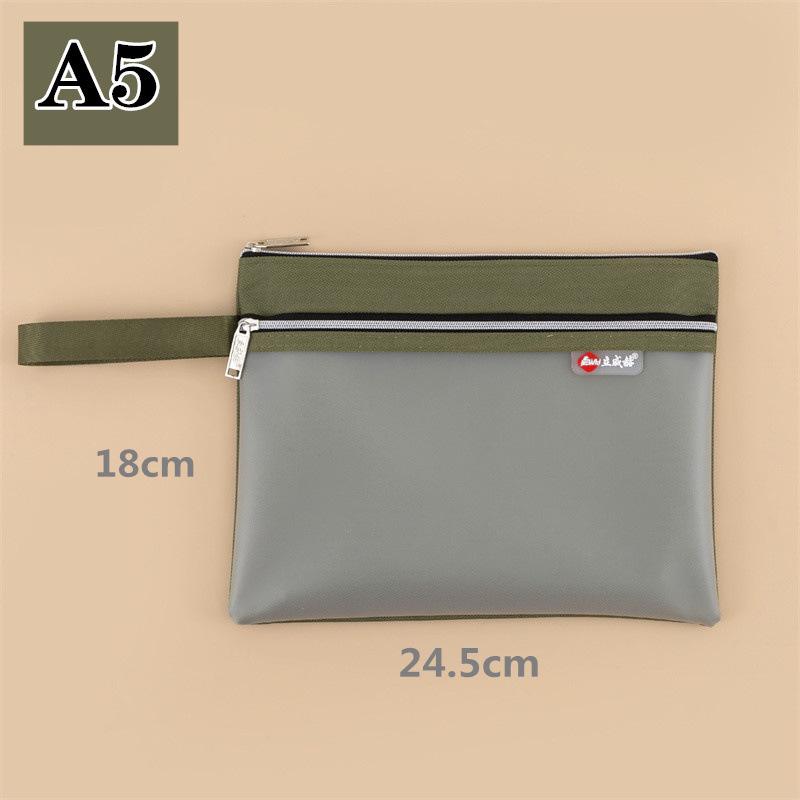 Waterproof Double-Layer Document Bag with Zipper for Certificates and Examination Materials