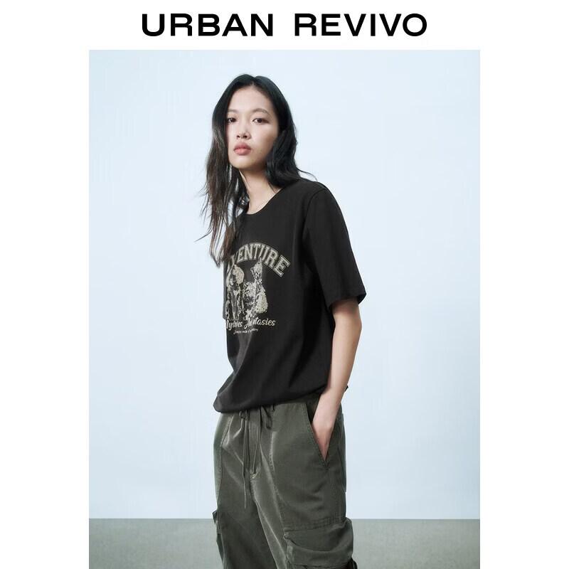 UR2026 Women s American Retro Print Short Sleeve T-Shirt XS