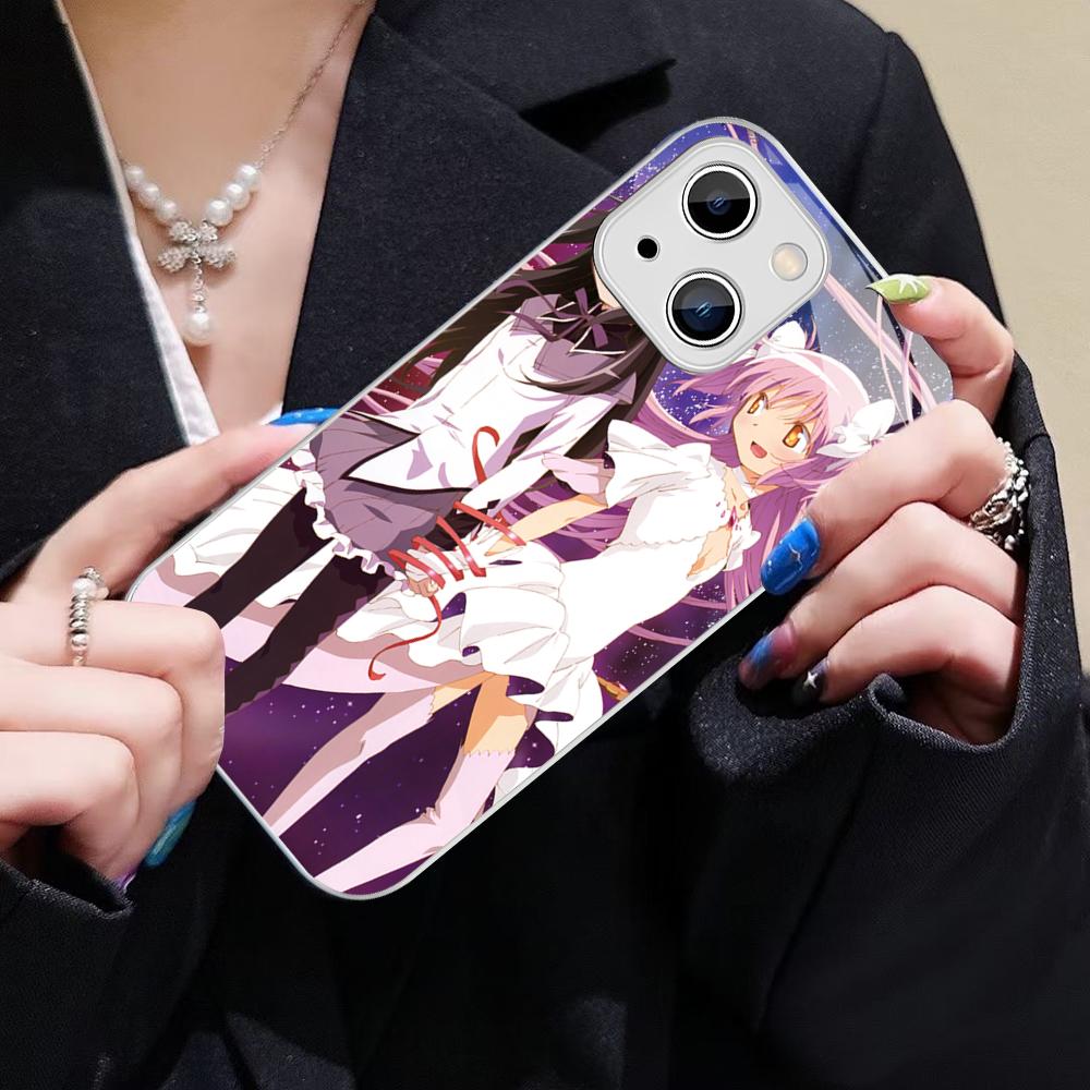 Puella Magi Madoka Magica Phone Case For IPhone 14 13 12 Mini 11 Pro XS Max X XR 14 Plus Tempered Glass Cover
