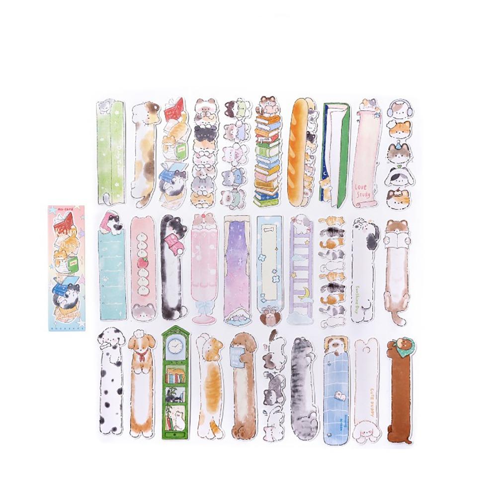 

30pcs/Set Kitty Puppy Shape Small Animal Bookmark Paper Pagination Mark School Office Supplies