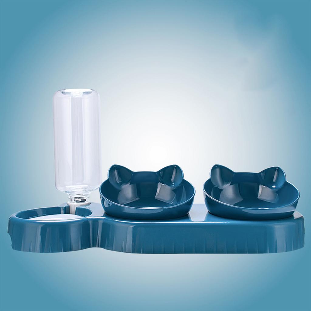 Double Bowl Automatic Pet Bowl Feeder Water Dispenser