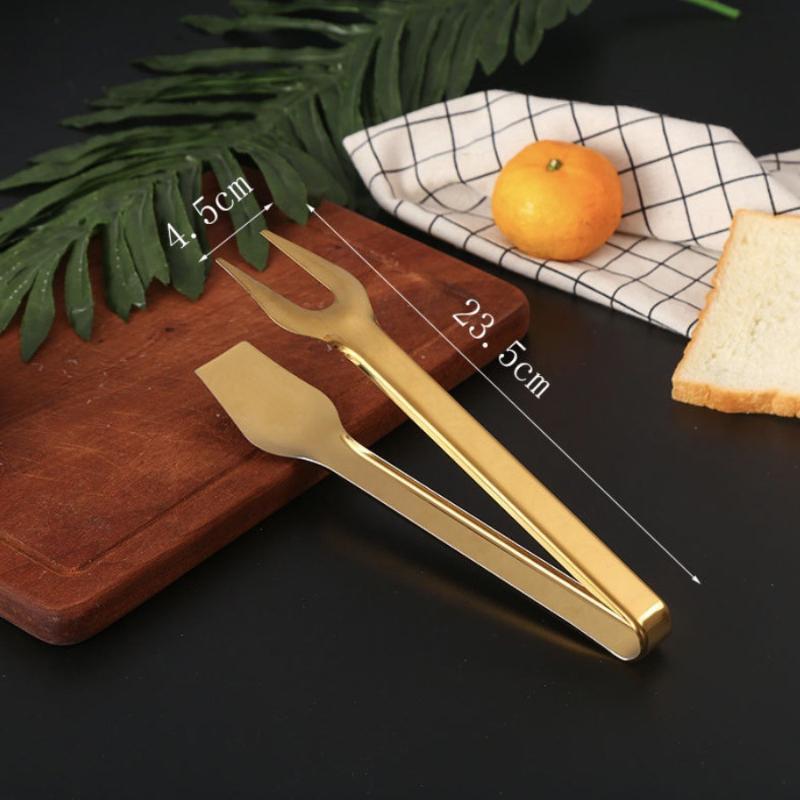Edelstahl Gold Lebensmittelzange Hitzebeständig Rutschfest Mehrere Stile Für Küche Backen Servieren Grillen Abendessen
