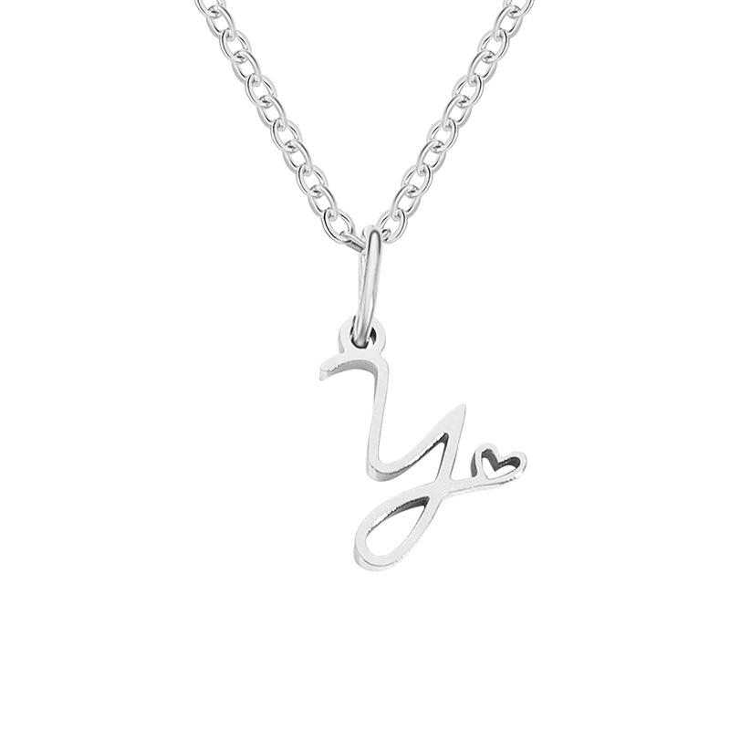 eManco Women's Niche Stainless Steel Letter Clavicle Necklace