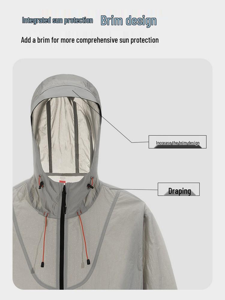 Herren UPF50+ Leichte Sonnenschutzkleidung Jacke - UV-Schutz, Kühleffekt, Vielseitig, Dünne Haut Jacke für Sommer Paare.