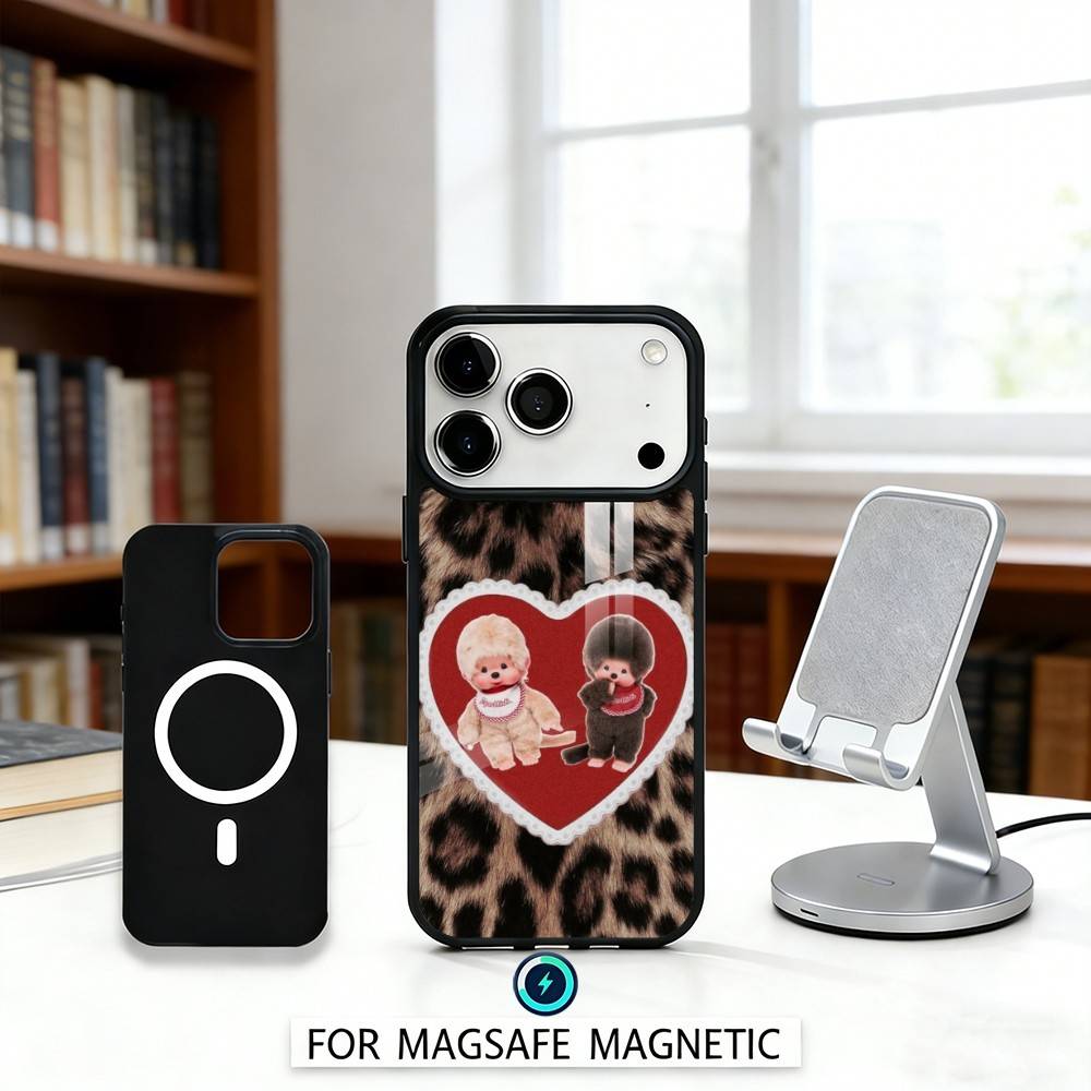 Cute M-Monchhichis Phone Case For iPhone 17,16,15,14,13,12,Pro,Max For Magsafe Magnetic Wireless Charging iPhone16PROMAX