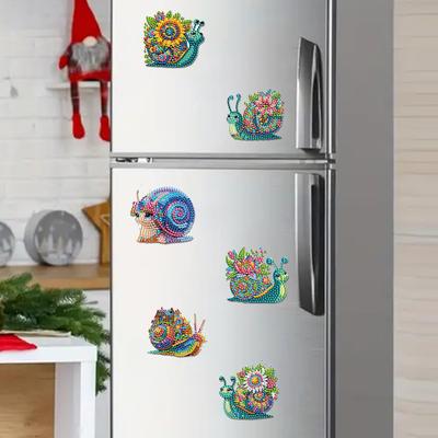 6Pcs Diamond Painting Kits DIY Diamond Art Refrigerator Magnets Diamond Art Magnets DIY Art Crafts for Adults Beginners