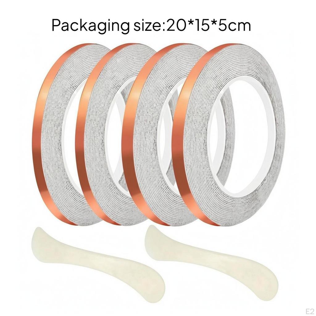 4 Pieces Silver Backed Copper Foil Tape | Two Different Widths, 36 Yards Long, for Craft Projects