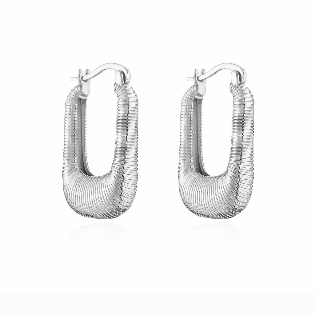 18K Gold Plated Brass Fashion Thick Round Circle Threads Textured Pearl Hoop Earrings for Women High Quality Zircon