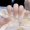 24Pcs Sweet Pink Almond Fake Nails Stiletto Pink Bowknot French Cute Pearl Bows Fake Nails Girls Women Wearable Manicure