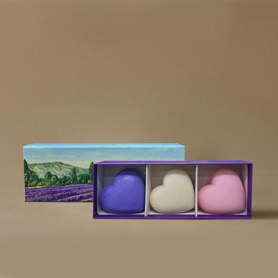 La Savonne Lid Nion French Natural Portable Mini Mydlo 3P, Mini Mydlo v tvare srdca (40101), 3 kusy, 50g